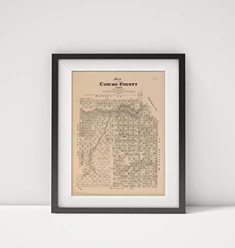 תצלומים אינסופיים 1879 מפה | מפה של מחוז קונצ'ו, טקסס | מחוז קדסטרל קונצ'ו | מחוז קונצ'ו טקס | לנדו